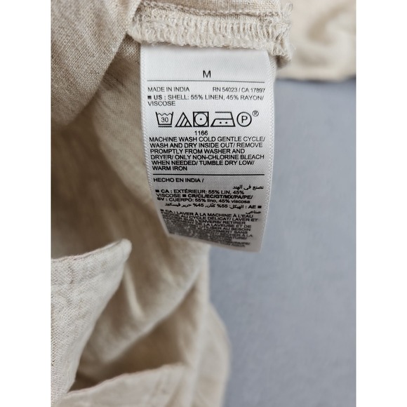 New Old Navy Linen-Blend Button-Down The Boyfriend Shirt Size Medium Beige $40 - Picture 7 of 12